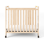 Foundations Safetycraft Fixed-Side Compact Crib w/ Adjustable Mattress Board - Clearview End Panels (FOU-1632040) - SchoolOutlet