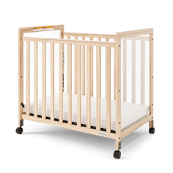 Foundations Safetycraft Fixed-Side Compact Crib w/ Adjustable Mattress Board - Clearview End Panels (FOU-1632040)