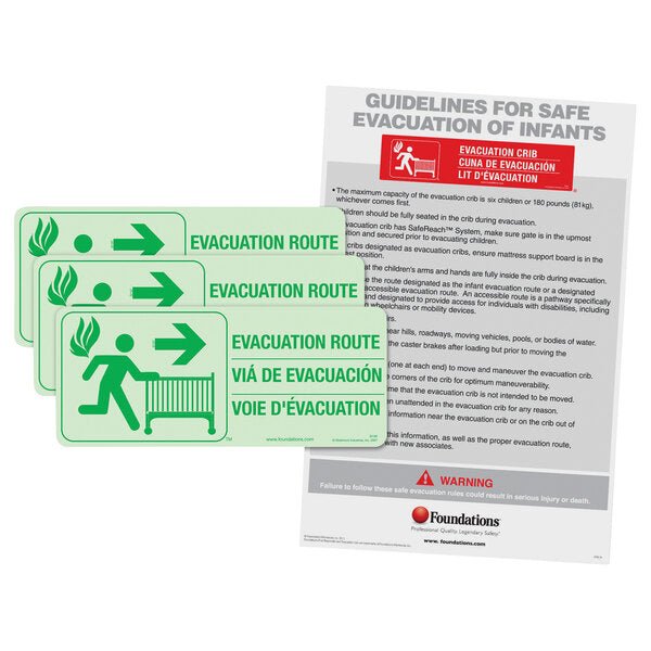 Foundations First Responder Infant Evacuation Protocol Sign (FOU-1964006) - SchoolOutlet