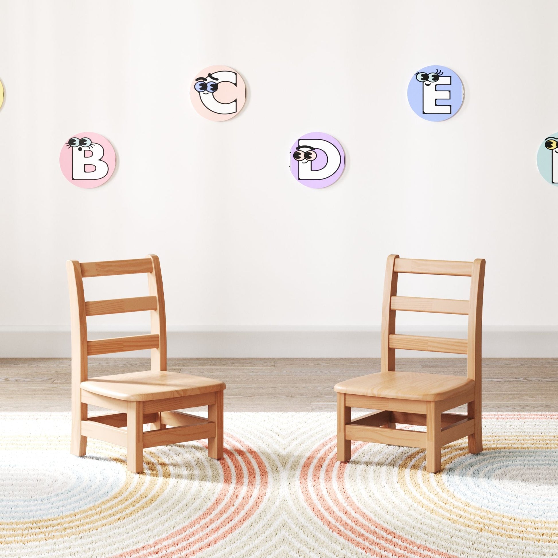 Foundations - Little Scholars Kids Wooden Chair - 8" Seat Height - Set of 2 (FOU - 5008047) - SchoolOutlet