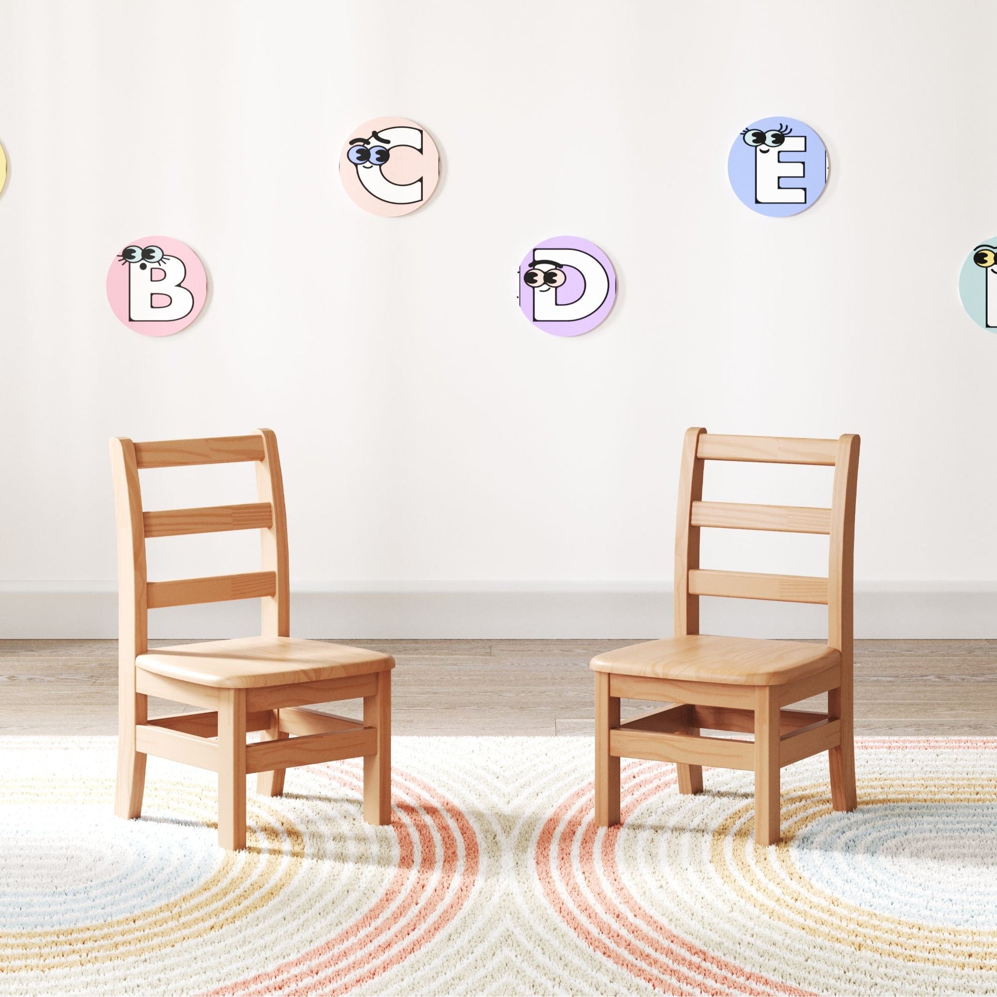 Foundations - Little Scholars Kids Wooden Chair - 10" Seat Height - Set of 2 (FOU - 5010047) - SchoolOutlet