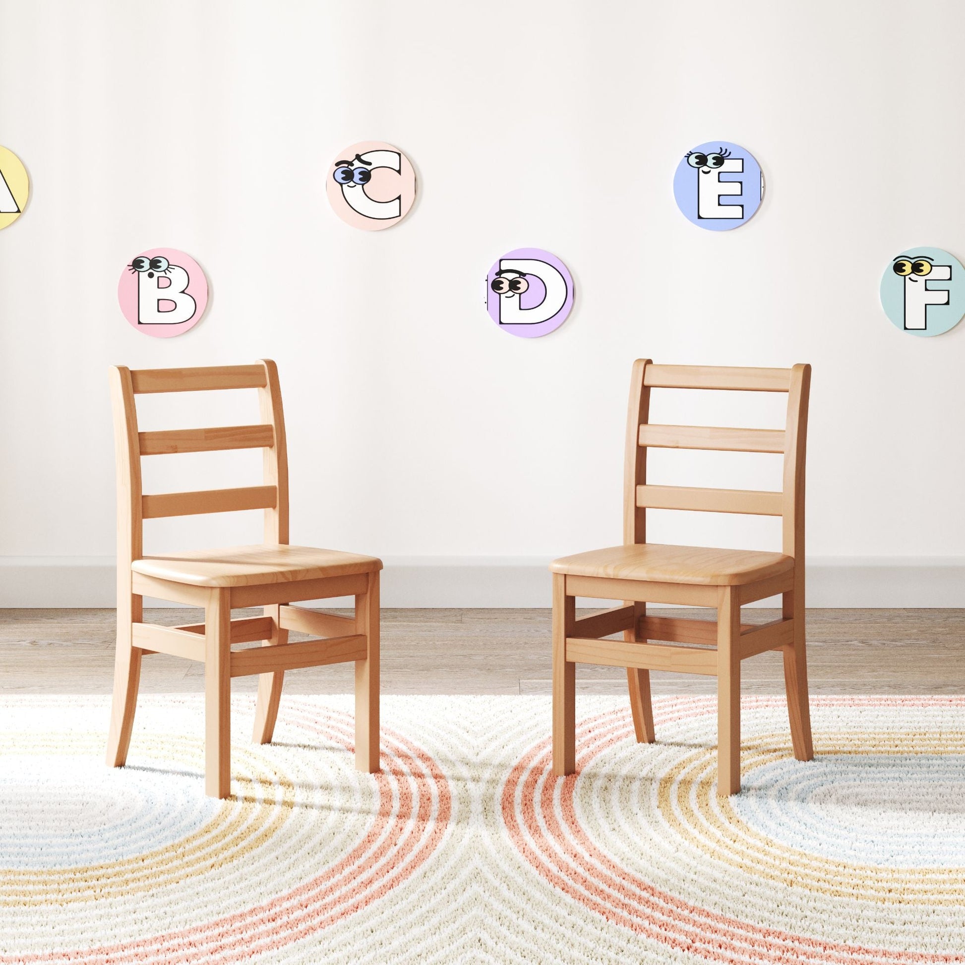 Foundations - Little Scholars Kids Wooden Chair - 14" Seat Height - Set of 2 (FOU - 5014047) - SchoolOutlet