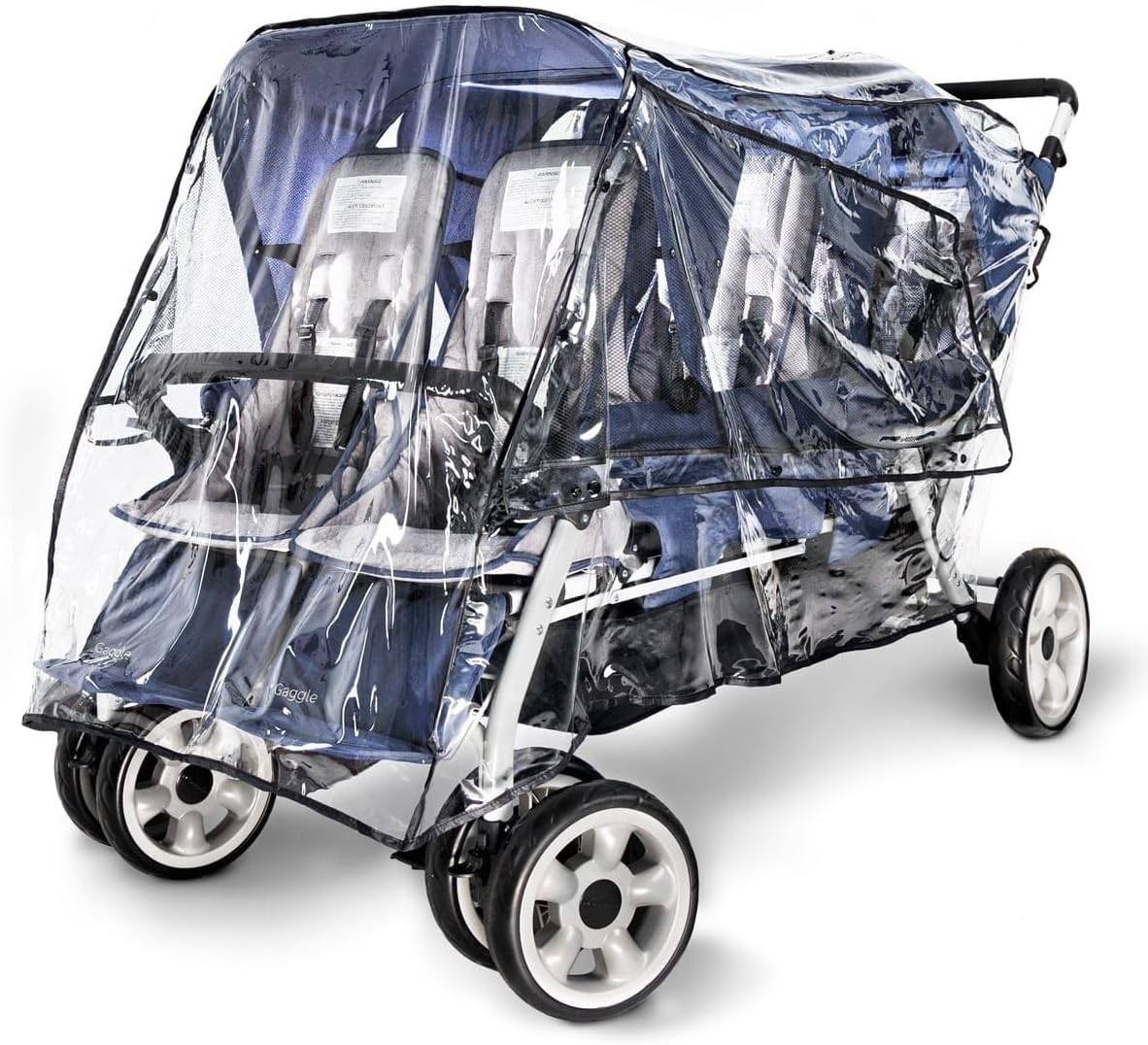 Foundations Jamboree and LX6 6 Passenger Stroller Rain Cover Clear 33.5"W x 69"D x 35.5"H (FOU - 8061196) - SchoolOutlet
