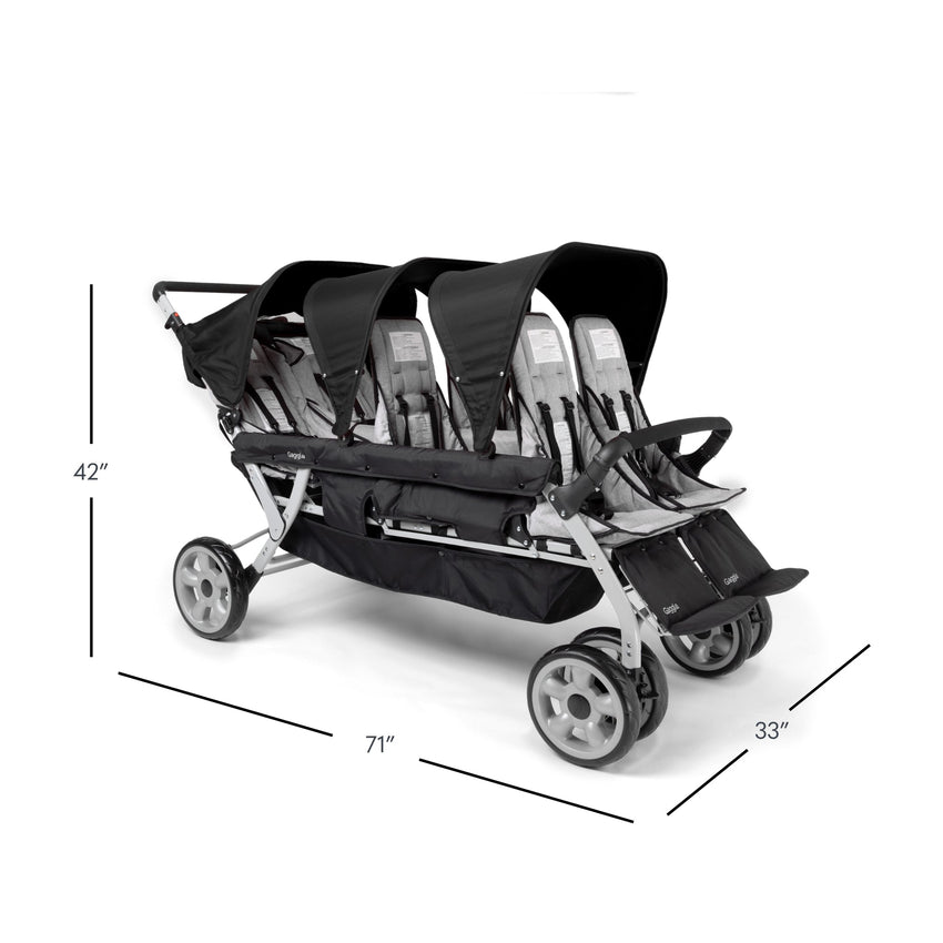 Foundations Jamboree 6 Seat Multi - Child Stroller 33"W x 71"L x 42"H (FOU - 990913X) - SchoolOutlet