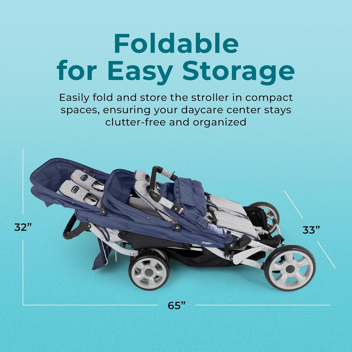 Foundations Jamboree 6 Seat Multi - Child Stroller 33"W x 71"L x 42"H (FOU - 990913X) - SchoolOutlet