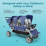 Foundations Jamboree 6 Seat Multi - Child Stroller 33