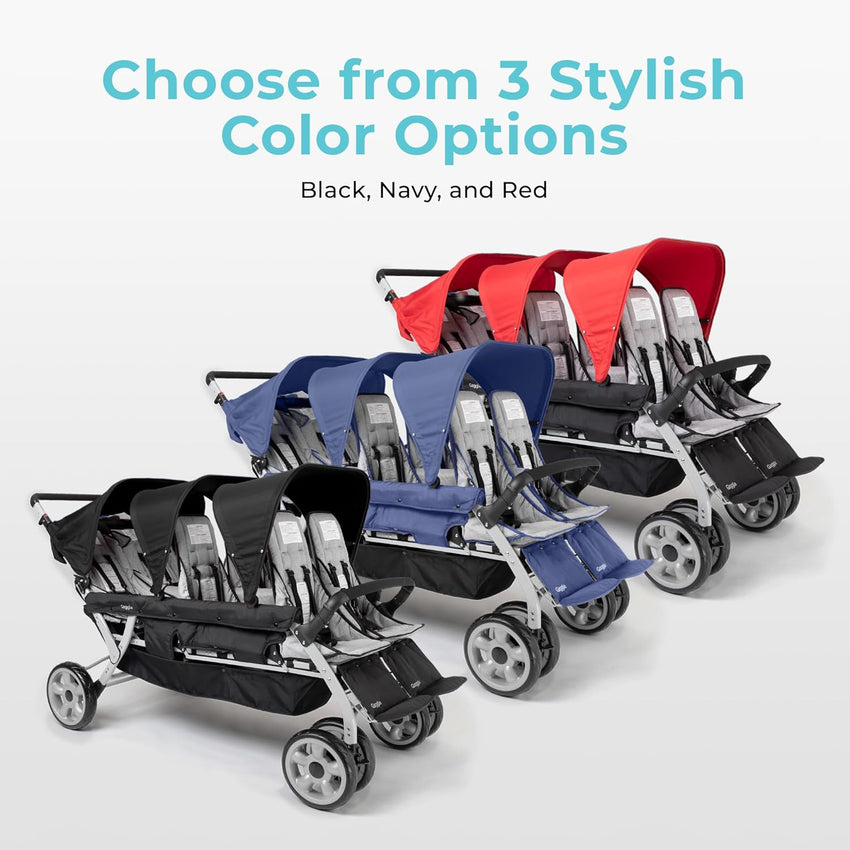 Foundations Jamboree 6 Seat Multi - Child Stroller 33"W x 71"L x 42"H (FOU - 990913X) - SchoolOutlet