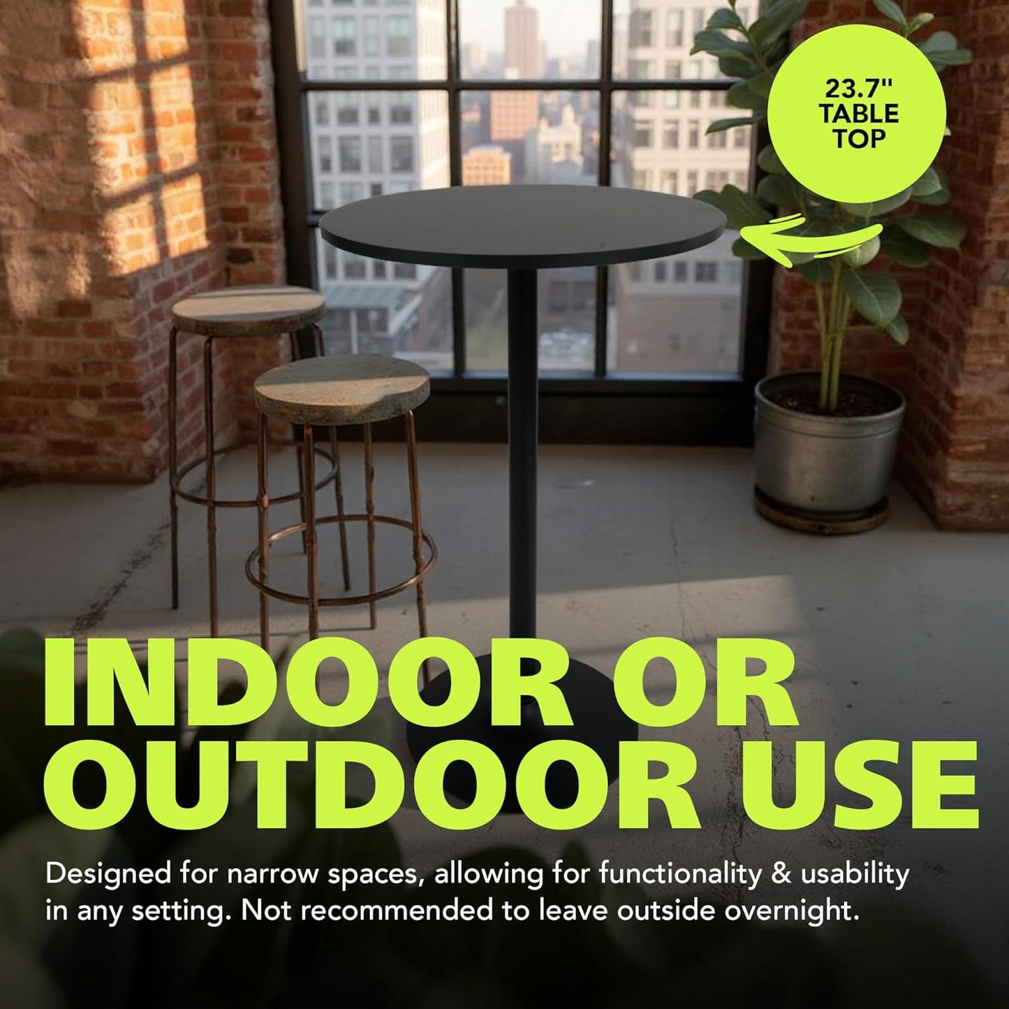 Fuerza Santina Single Round High Top Table for Bar, Pub & Bistro (Pack of 2) (FZA - 0098 - 2) - SchoolOutlet