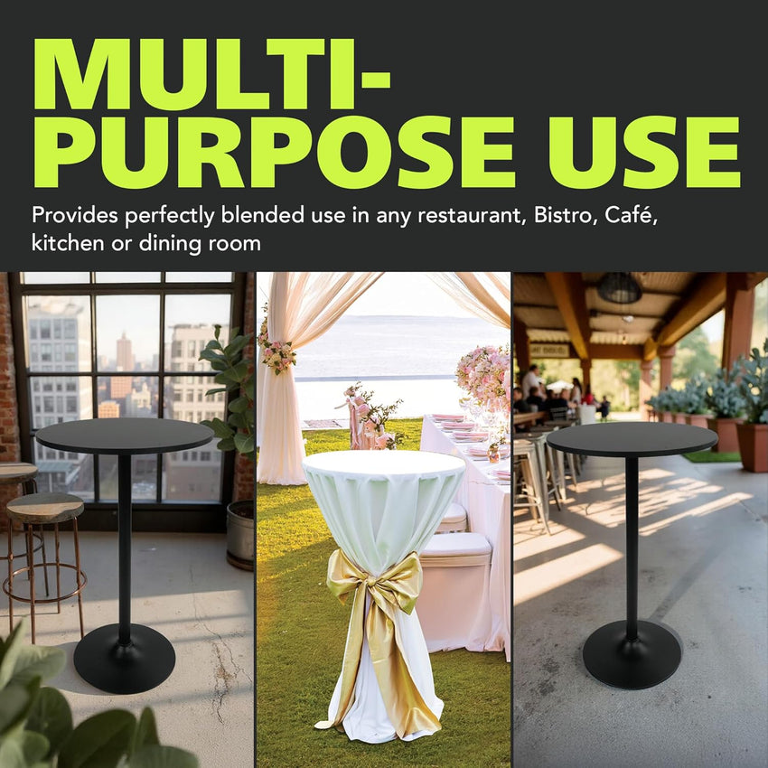 Fuerza Santina Single Round High Top Table for Bar, Pub & Bistro (Pack of 2) (FZA - 0098 - 2) - SchoolOutlet