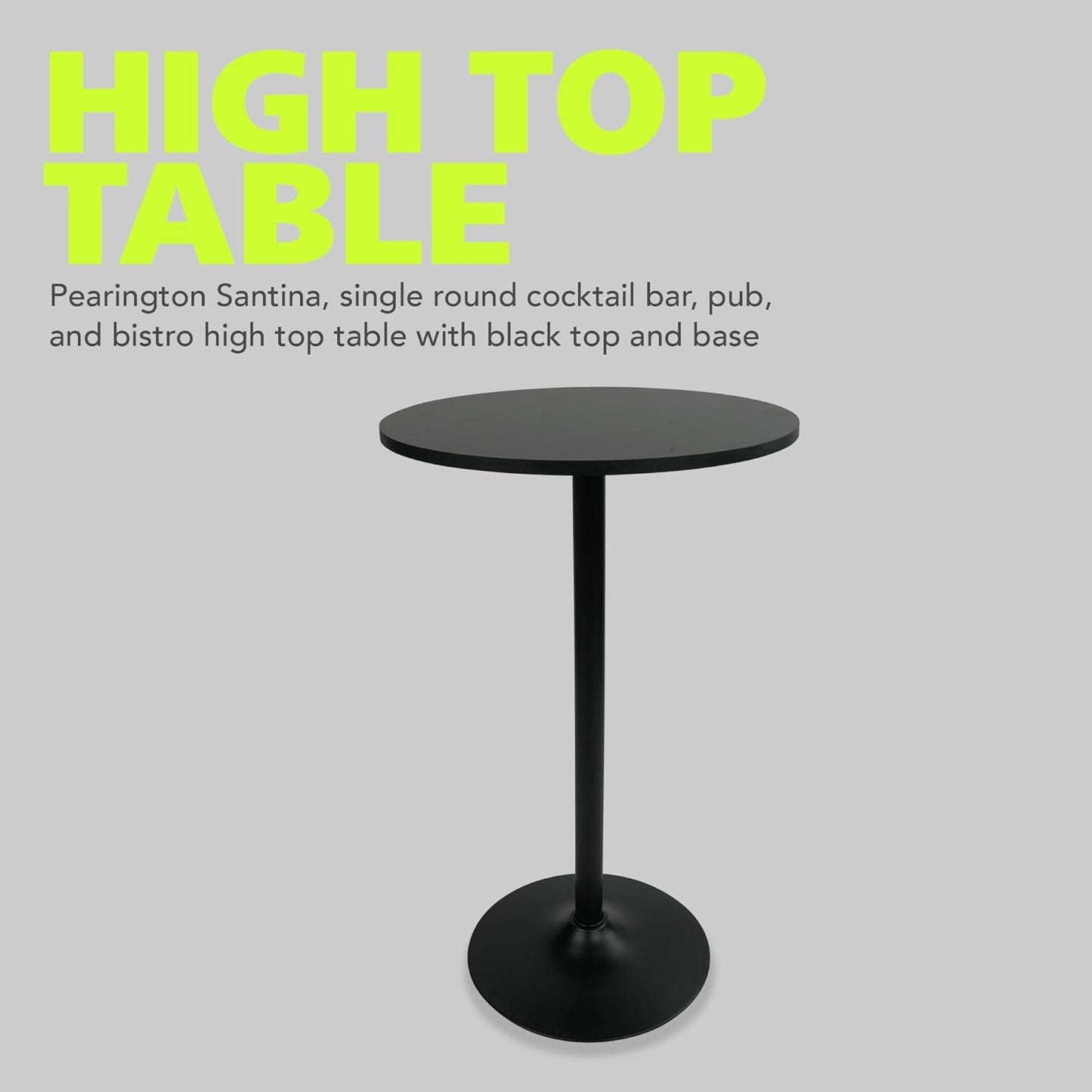 Fuerza Santina Single Round High Top Table for Bar, Pub & Bistro (FZA - RNDHITBL) - SchoolOutlet