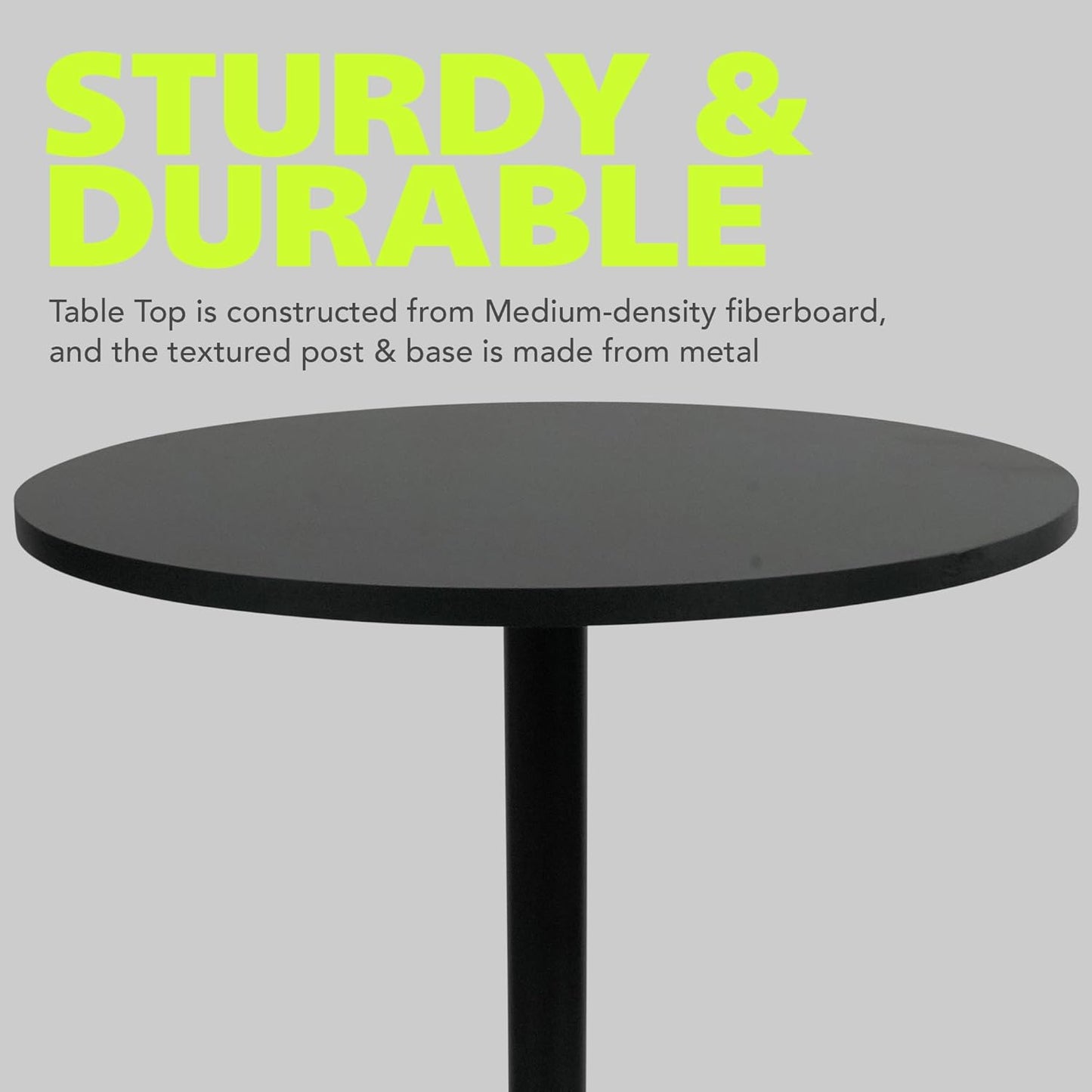 Fuerza Santina Single Round High Top Table for Bar, Pub & Bistro (FZA - RNDHITBL) - SchoolOutlet