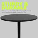 Fuerza Santina Single Round High Top Table for Bar, Pub & Bistro (FZA - RNDHITBL) - SchoolOutlet