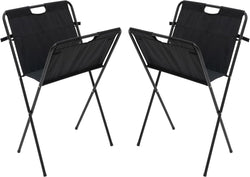 Fuerza Folding and Collapsible Canvas Print Display Rack and Poster Stand, Black, 2 Pack (FZA-3291)