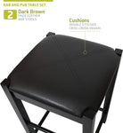 Fuerza Remington High Top Counter Height Bar and Pub Table Set with 2 Chairs Brown (FZA - 53779 - XXX) - SchoolOutlet