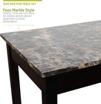 Fuerza Remington High Top Counter Height Bar and Pub Table Set with 2 Chairs Brown (FZA - 53779 - XXX) - SchoolOutlet