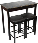 Fuerza Remington High Top Counter Height Bar and Pub Table Set with 2 Chairs Brown (FZA - 53779 - XXX) - SchoolOutlet