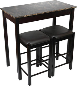 Fuerza Remington High Top Counter Height Bar and Pub Table Set with 2 Chairs Brown (FZA-53779-XXX)