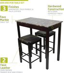 Fuerza Remington High Top Counter Height Bar and Pub Table Set with 2 Chairs Brown (FZA - 53779 - XXX) - SchoolOutlet
