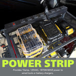 Fuerza Power Tool Cart with Battery Charging Station, 8 Outlet Power Strip, Garage Mobile Workbench for Mechanic, Workshop (FZA - 6863) - SchoolOutlet