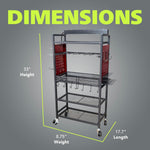 Fuerza Power Tool Cart with Battery Charging Station, 8 Outlet Power Strip, Garage Mobile Workbench for Mechanic, Workshop (FZA - 6863) - SchoolOutlet