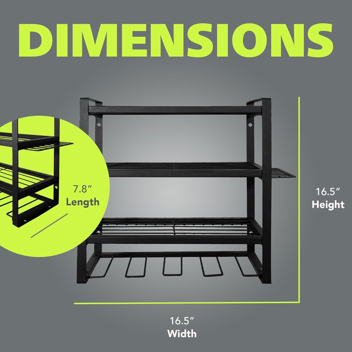 Fuerza Modular Pegboard Rack, Power Tool Organizer with Battery Charging Station, Power Strip, 4 - Layer Wall Mount Drill Holder (FZA - 6870) - SchoolOutlet