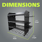 Fuerza Modular Pegboard Rack, Power Tool Organizer with Battery Charging Station, Power Strip, 4 - Layer Wall Mount Drill Holder (FZA - 6870) - SchoolOutlet