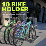 Fuerza 10 - Bike Floor Rack, Heavy - Duty Dual - Sided Steel Bicycle Storage Stand, Holds 10 Bikes, 59