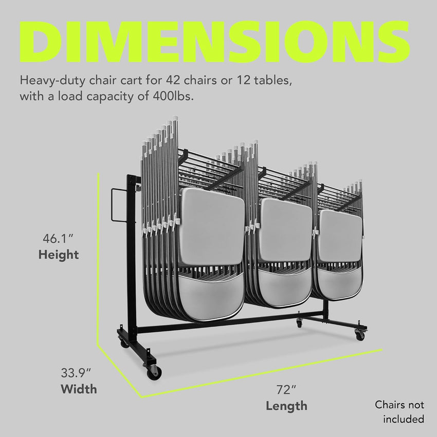 Fuerza 400 lb Capacity Dual - Purpose Folding Chair and Table Storage Cart with Heavy - Duty Wheels (FZA - 6993) - SchoolOutlet