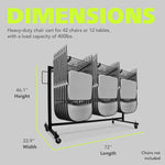 Fuerza 400 lb Capacity Dual - Purpose Folding Chair and Table Storage Cart with Heavy - Duty Wheels (FZA - 6993) - SchoolOutlet