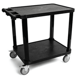 Fuerza 2-Tier Compact Multi-Purpose Plastic Utility Cart with Lockable Wheels (FZA-7013)