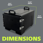 Fuerza 40qt Food Carrier, 304 Stainless Steel Latch, Portable Food Warmer, Black (FZA - 7129) - SchoolOutlet