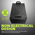 Fuerza 40qt Food Carrier, 304 Stainless Steel Latch, Portable Food Warmer, Black (FZA - 7129) - SchoolOutlet