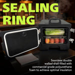 Fuerza 40qt Food Carrier, 304 Stainless Steel Latch, Portable Food Warmer, Black (FZA - 7129) - SchoolOutlet