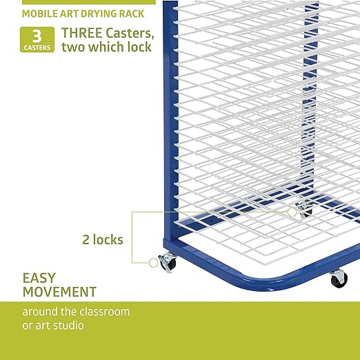 Fuerza 25 - Shelf Mobile / Wall Mountable Art Drying Rack for Art Studios & Classrooms - SchoolOutlet