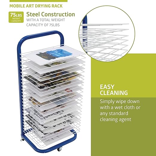 Fuerza 25 - Shelf Mobile / Wall Mountable Art Drying Rack for Art Studios & Classrooms - SchoolOutlet