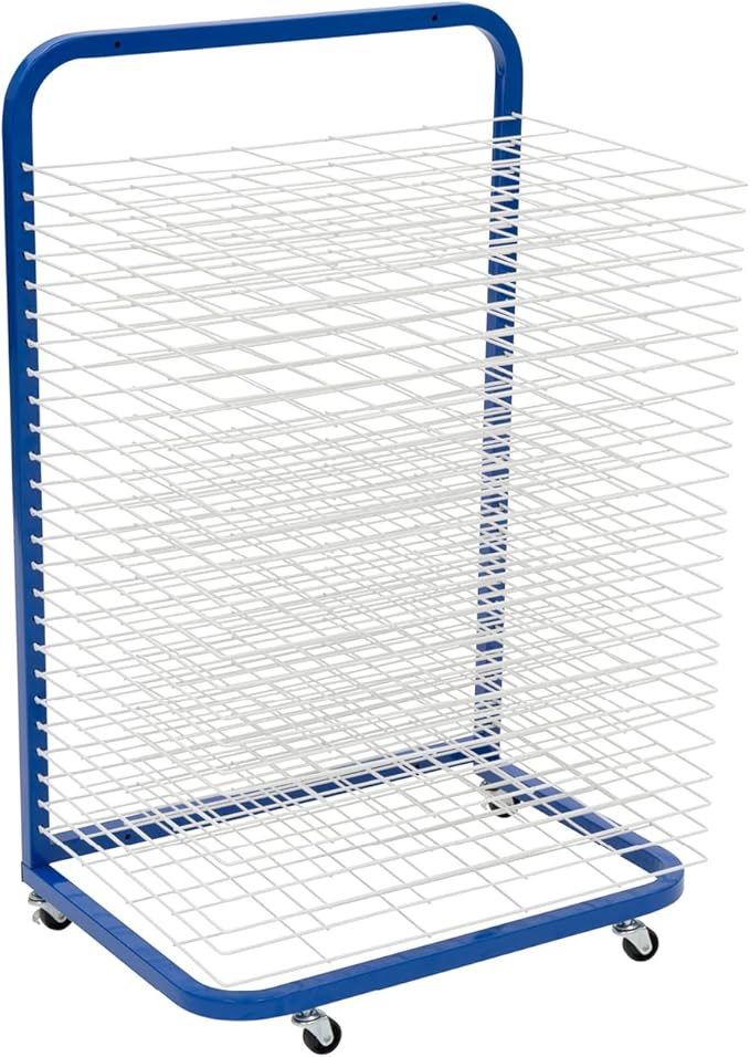 Ar Lab Rack Fuerza Mobile 25-Shelf Art Drying Rack for Classrooms and Art Studios ...