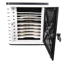 Fuerza 10 Device USB Charging Storage Cabinet for iPads, Chromebooks and Laptops Up to 11 " Screen Size