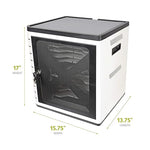 Fuerza 10 Device USB Charging Storage Cabinet for iPads, Chromebooks and Laptops Up to 11 