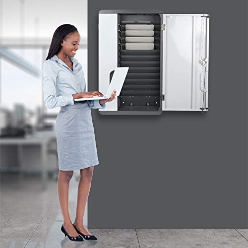 Fuerza 12 Device Space Saving Wall Mount Charging & Storage Cabinet for iPads, Chromebooks and Laptops, Up to 13" Screen Size - SchoolOutlet