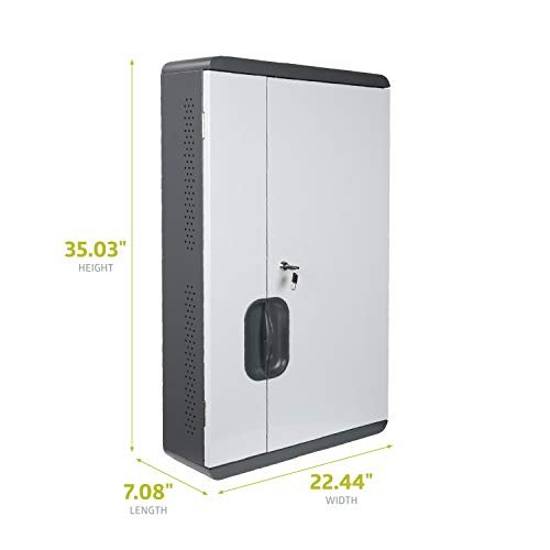 Fuerza 12 Device Space Saving Wall Mount Charging & Storage Cabinet for iPads, Chromebooks and Laptops, Up to 13" Screen Size - SchoolOutlet
