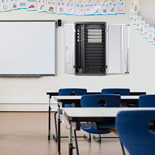 Fuerza 12 Device Space Saving Wall Mount Charging & Storage Cabinet for iPads, Chromebooks and Laptops, Up to 13" Screen Size - SchoolOutlet