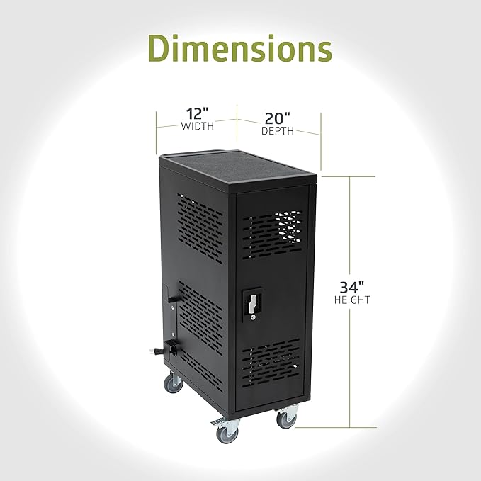 Fuerza 16 - Device Classroom and Office Mobile Charging Storage Cart for IPads, Chromebooks and Laptops, Up to 15 " Screen Size - SchoolOutlet