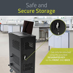 Fuerza 16 - Device Classroom and Office Mobile Charging Storage Cart for IPads, Chromebooks and Laptops, Up to 15 
