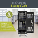 Fuerza 16 - Device Classroom and Office Mobile Charging Storage Cart for IPads, Chromebooks and Laptops, Up to 15 