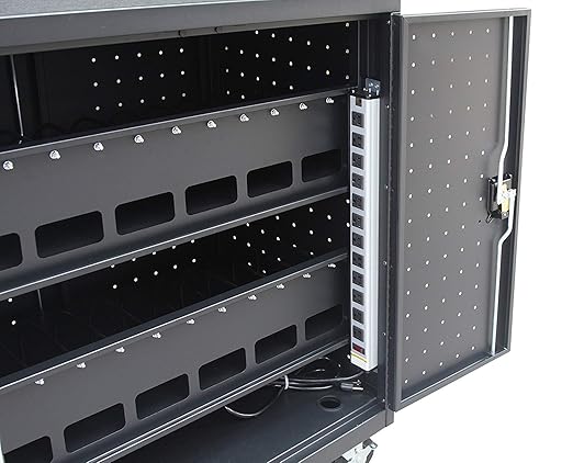 Fuerza 24 Device Mobile Charging and Storage Cart for iPads, Chromebooks and Laptop Computers, Up to 15 " Screen Size - SchoolOutlet