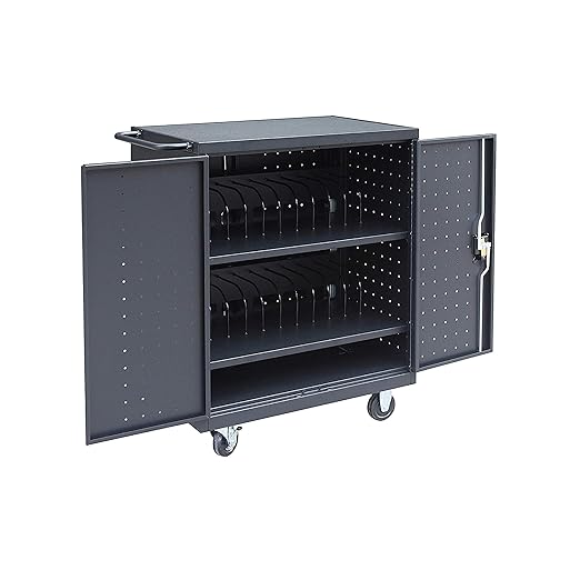 Fuerza 24 Device Mobile Charging and Storage Cart for iPads, Chromebooks and Laptop Computers, Up to 15 " Screen Size - SchoolOutlet