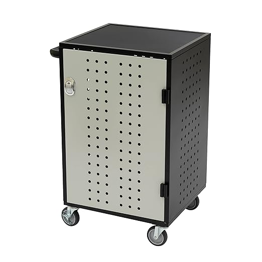 Fuerza 30 Device Laptop - Chromebook Charging Mobile Storage Station with Electric Key Card Lock, Charger Organization and Cable Management, Up to 14 " Screen Size - SchoolOutlet