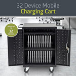 Fuerza 32 Device Mobile Charging and Storage Cart for iPads, Chromebooks and Laptop Computers, Up to 13 