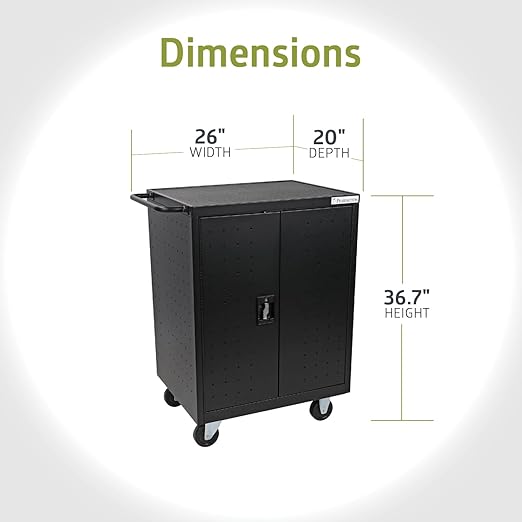 Fuerza 32 Device Mobile Charging and Storage Cart for iPads, Chromebooks and Laptop Computers, Up to 13 " Screen Size - SchoolOutlet