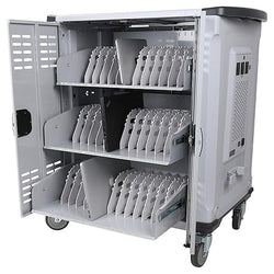 Fuerza 42 Device Mobile Storage Charging Cart with 3 External Outlets, Up to 15.6" Screen Size